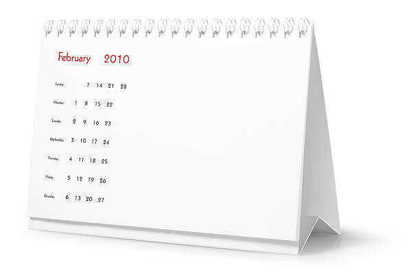 Year 2010, month  February - desktop calendar  calendar february 2010 stock pictures, royalty-free photos & images