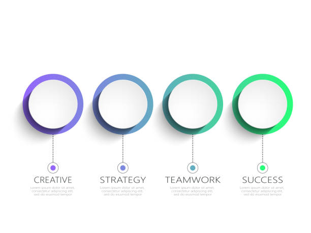 成功のための 4 つのステップを持つ現代抽象的な 3 d インフォ グラフィック テンプレート - steps点のイラスト素材／クリップアート素材／マンガ素材／アイコン素材
