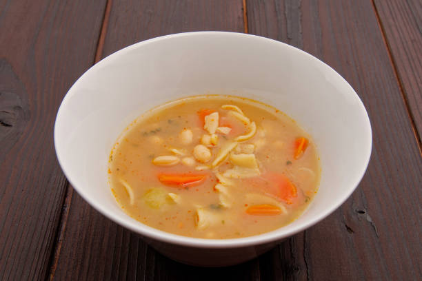 istock Bean soup with noodles on a background 929789962