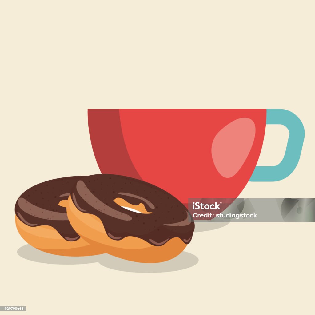 delicious coffee cup and donuts - Royalty-free Alegria arte vetorial delicious coffee cup and donuts - Royalty-free Alegria arte vetorial