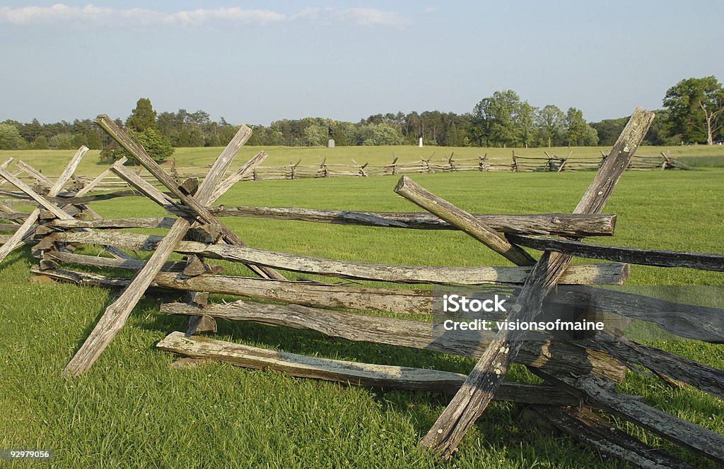 Tren valla en el campo de batalla Manassas - Foto de stock de Aire libre libre de derechos