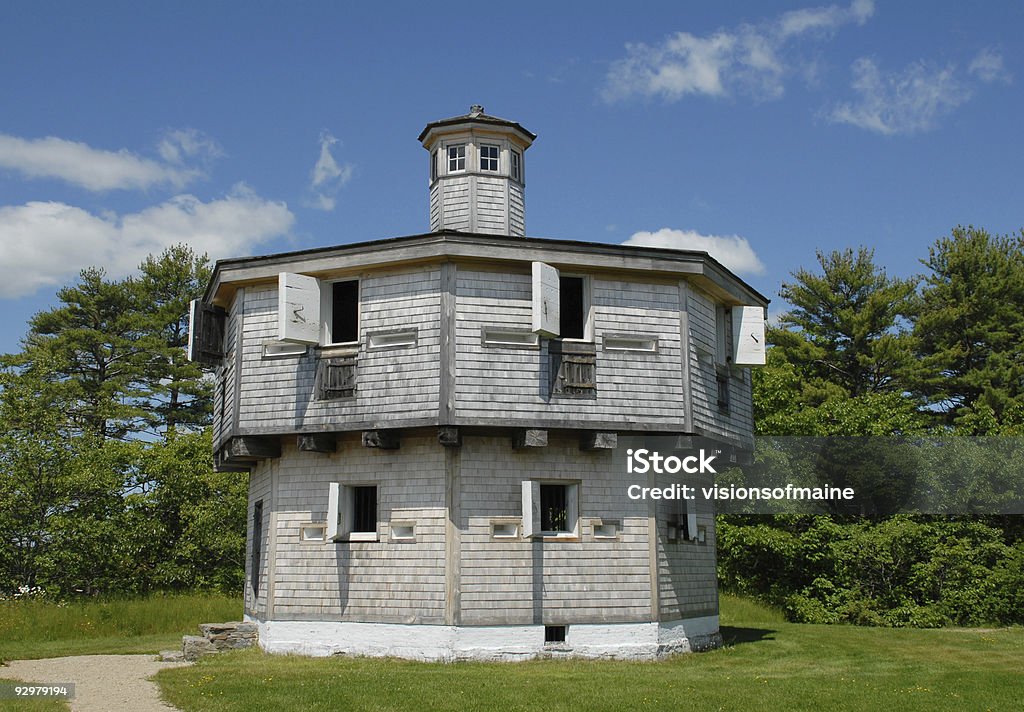 Blockhouse a Fort Edgecomb - Foto stock royalty-free di Ambientazione esterna