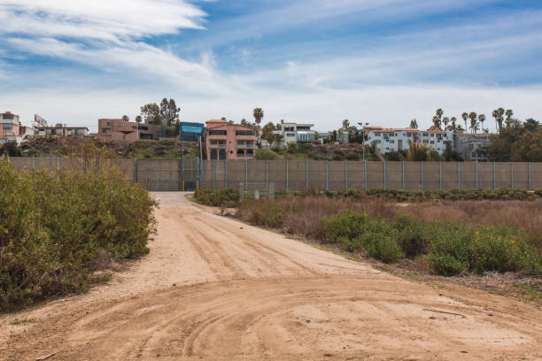 istock Border wall along the Mexico and USA side, from Mexico 929796316