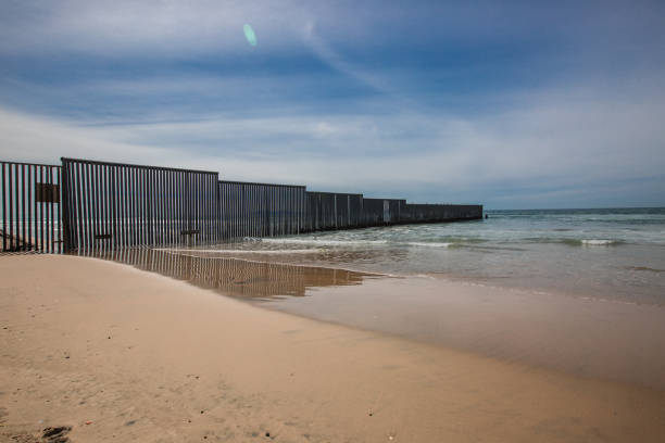 istock Border wall along the Mexico and USA side, from Mexico 929796504