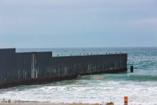 istock Border wall along the Mexico and USA side, from Mexico 929796734