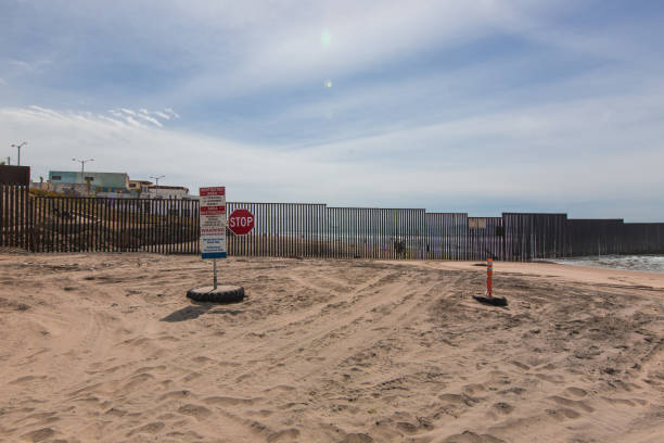 istock Border wall along the Mexico and USA side, from Mexico 929797830