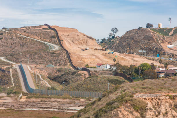 istock Border wall along the Mexico and USA side, from Mexico 929797988