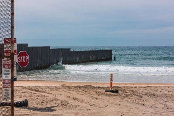 istock Border wall along the Mexico and USA side, from Mexico 929800230