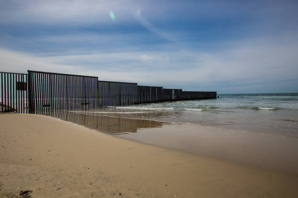 istock Border wall along the Mexico and USA side, from Mexico 929800410