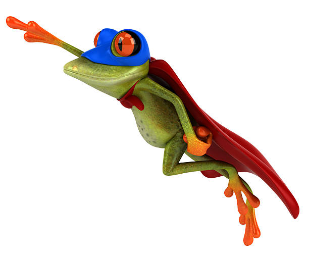 super rana - frog three dimensional shape animal green foto e immagini stock