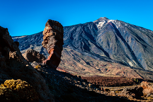 Landscape with mount Teide, volcano Teide and lava scenery in Teide National Park - Tenerife,Spain