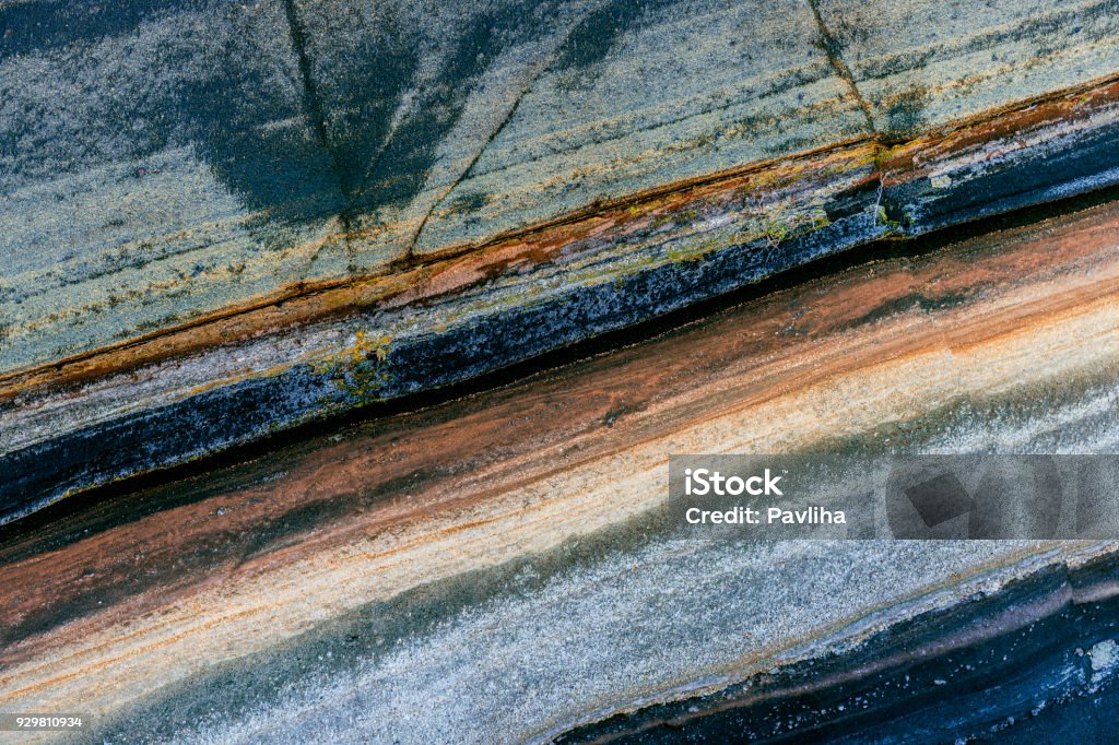 Sediment-Schichten im El Teide Nationalpark Teneriffa, Spanien - Lizenzfrei Geschichtet Stock-Foto