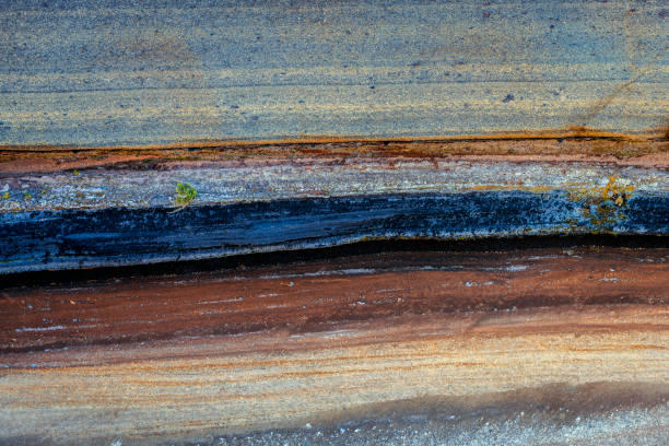 Sediment layers in El Teide National Park Tenerife, Spain