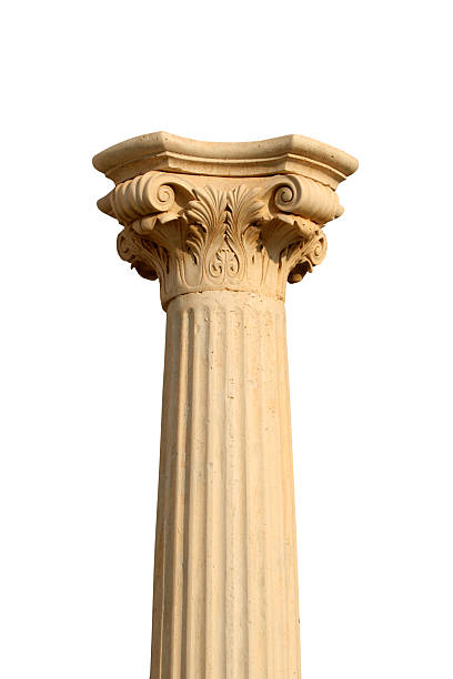 columna en blanco aislado - column greece pedestal classical greek fotografías e imágenes de stock