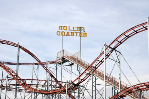 Roller coaster.  See also PHOTOS ISOLATED ON WHITE and