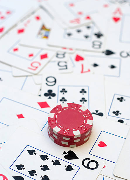 Red Poker Chips stock photo