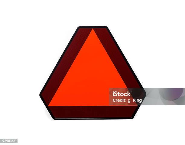 Slow Moving Vehicle Placard Stock Photo - Download Image Now - Slow Moving Vehicle Sign, Color Image, Cut Out