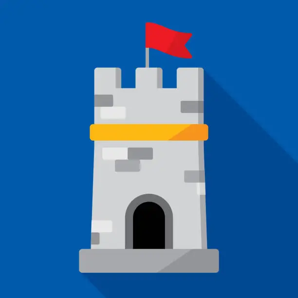 Vector illustration of Tower Icon Flat