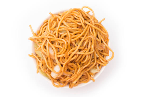 istock Chow Mein Noodles on a White Background 929829906
