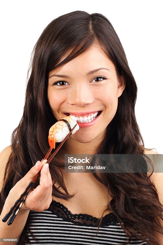 Mulher comer sushi - Royalty-free Adulto Foto de stock