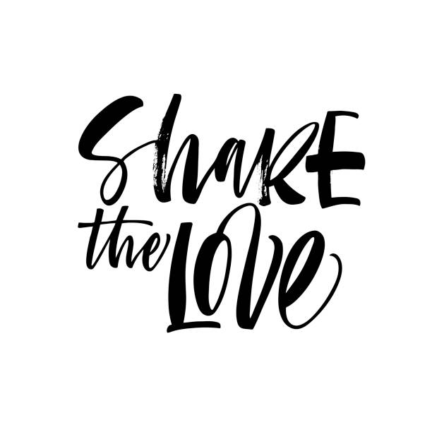 поделитесь любовной картой. - child writing word stock illustrations