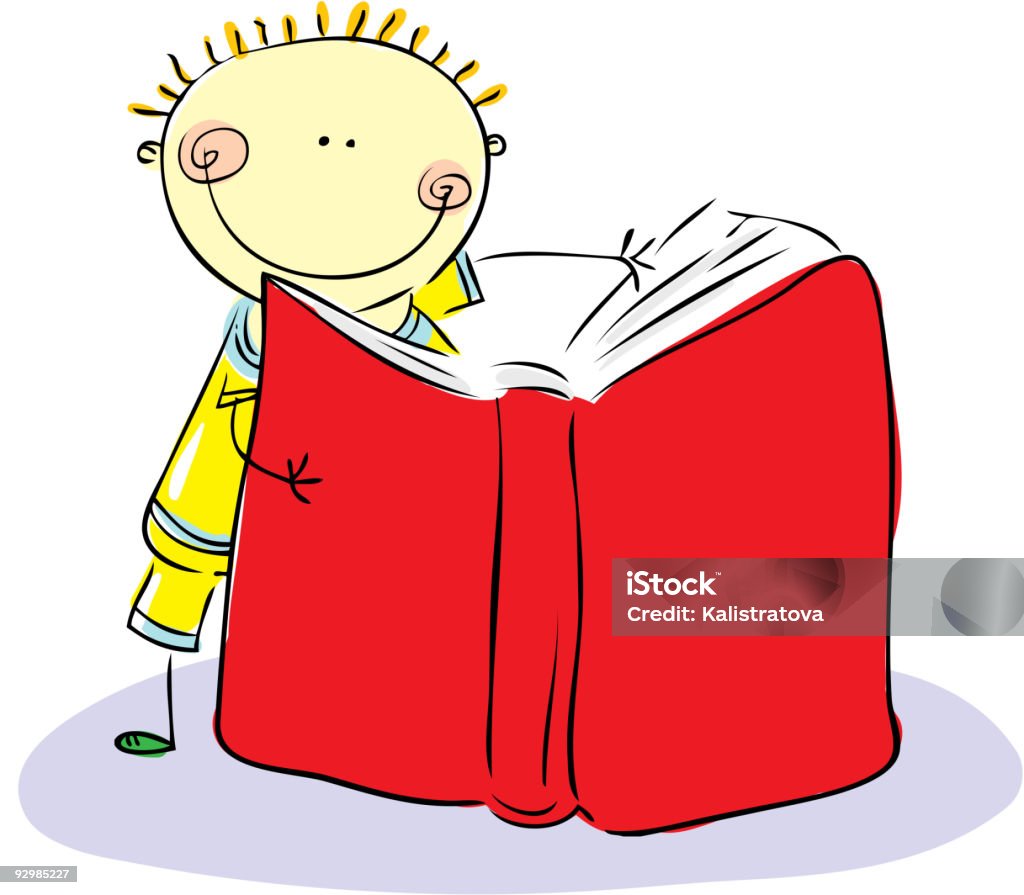 Little boy  Book stock vector