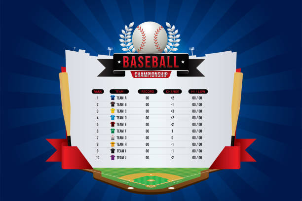 бейсбол - scoreboard baseballs baseball sport stock illustrations