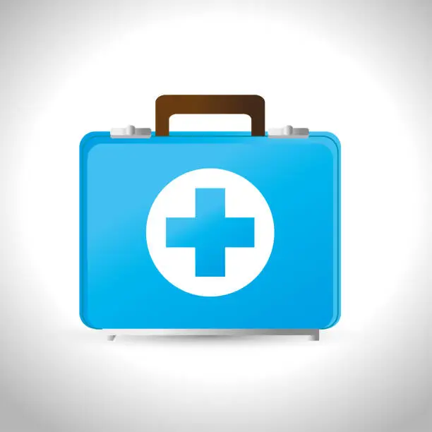 Vector illustration of kit first aid medicine emergency service