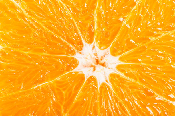 istock Slice of orange, macro, above view. 929865740