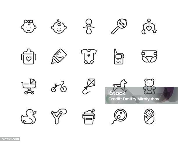 Maternity And Childhood Icons Stock Illustration - Download Image Now - Icon Symbol, Baby - Human Age, Child