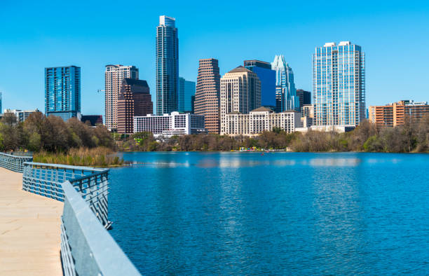 istock Blue waters of Town Lake Austin Texas Skyline view 929876166