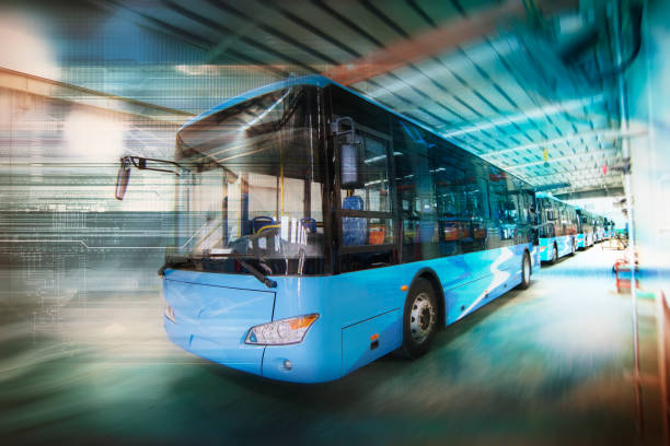 new energy electric bus - transportation bus mode of transport public transportation imagens e fotografias de stock
