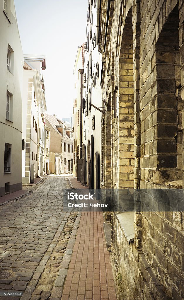 Vide street, dans le vieux centre, Riga, Lettonie - Photo de Antique libre de droits