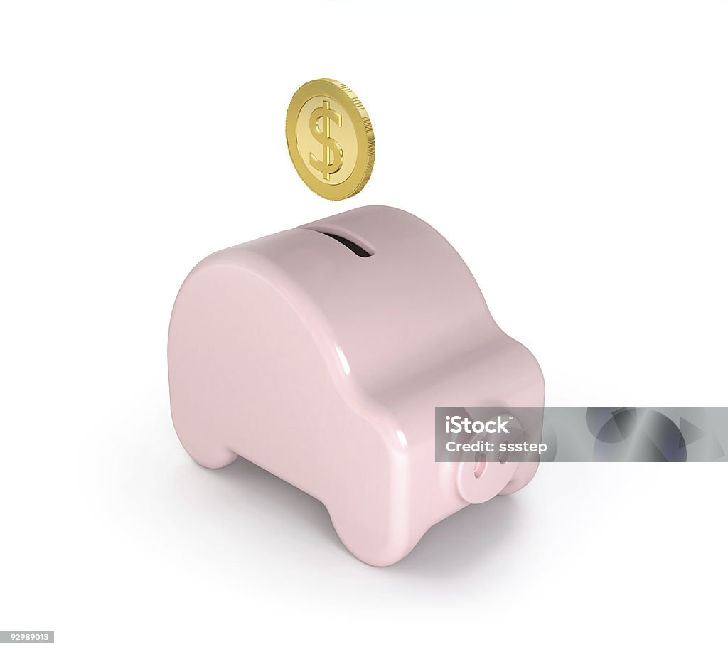 Piggy Bank e medalha de ouro, em dólares - Foto de stock de Carro royalty-free