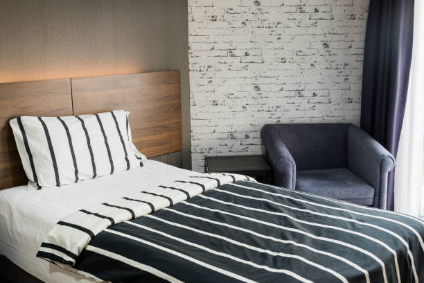 istock Interior of modern comfortable hotel room 929901158