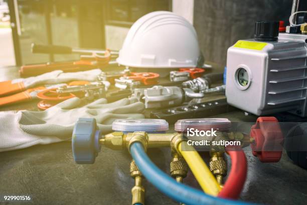 Tool For Air Conditioner Maintenance Stock Photo - Download Image Now - Air Conditioner, Repairing, Industry
