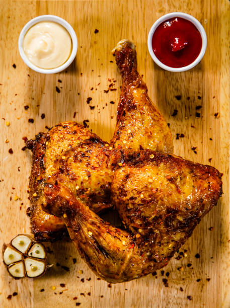 istock Fried chicken drumstics with French fries 929904668