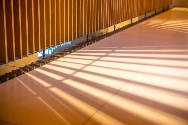 Photo of Light and shadow from wooden lath