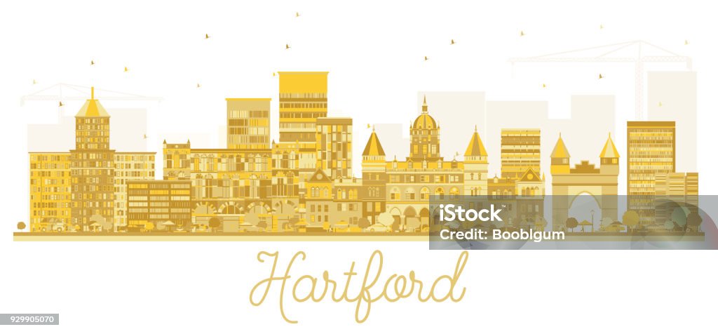 米国コネチカット州ハートフォード街並み黄金シルエット アメリカ合衆国のベクターアート素材や画像を多数ご用意 アメリカ合衆国