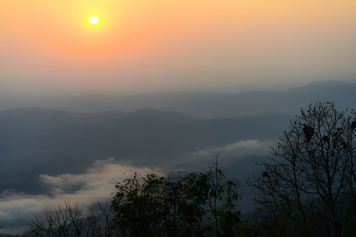 sunrise of Doi Samer Dao in Sri Nan National Park , Nan Province of Thailand