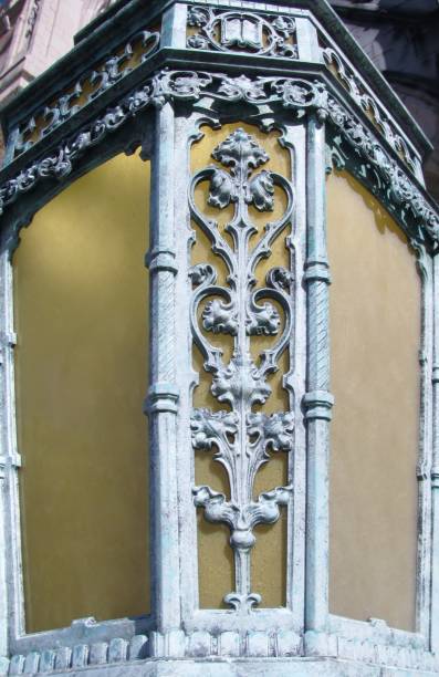 istock Beautiful bronze details of an old lantern 929915590