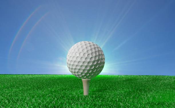 istock Golf balls on green turf 929918326
