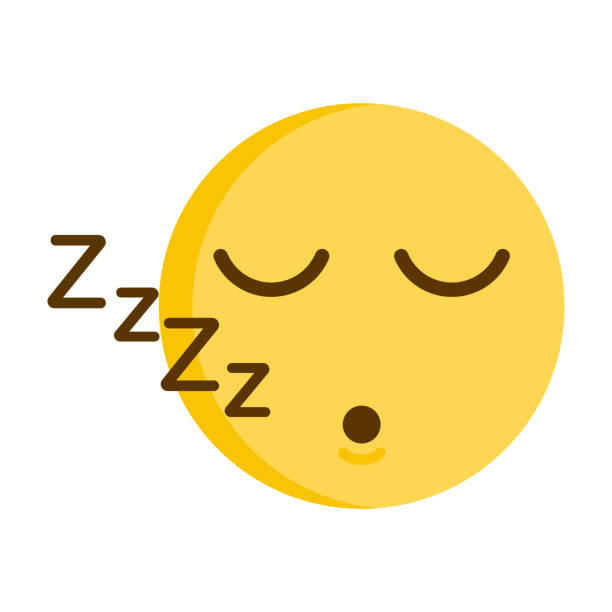 Sleeping emoticon. Vector of a cute smiley emoji icon vector eps10 sleeping icons stock illustrations