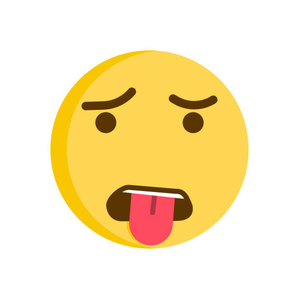 Grossed out emoticon. Vector smiley. Emoji icon vector eps10 disgusted stock illustrations