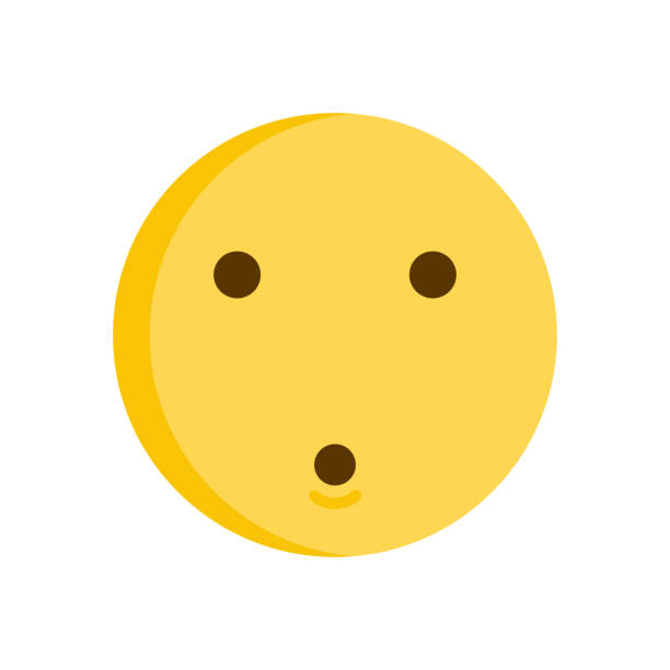 Cute surprised emoticon emoji. Vector icon smiley vector eps10 blush emoji stock illustrations