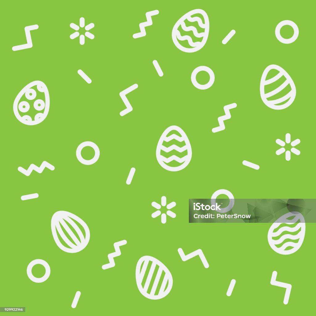 Geometric pattern with Easter eggs. 80's and 90's graphic trendy style. Background with different geometric shapes vector eps10 Easter stock vector