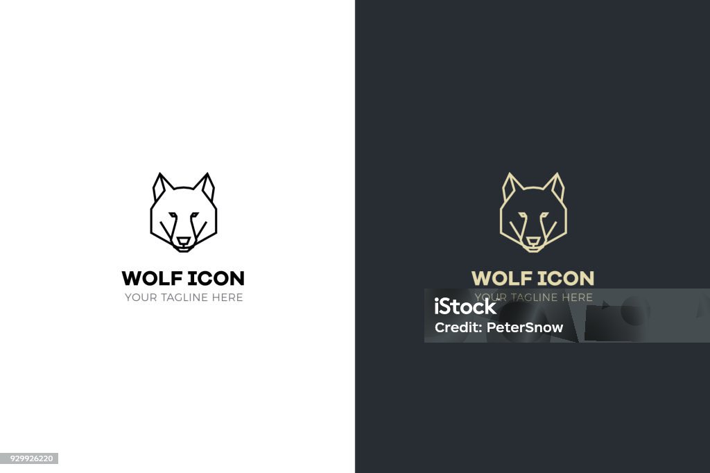 Stylized geometric wolf head illustration. Vector icon tribal design vector eps10 Wolf stock vector