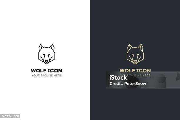 Stylized Geometric Wolf Head Illustration Vector Icon Tribal Design Stock Illustration - Download Image Now