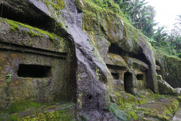istock Balinese temple carved in stone with plants 929928770