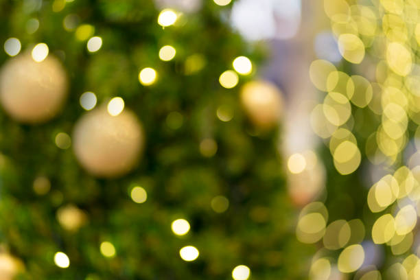 istock Blurred bokeh of christmas tree background. 929934068